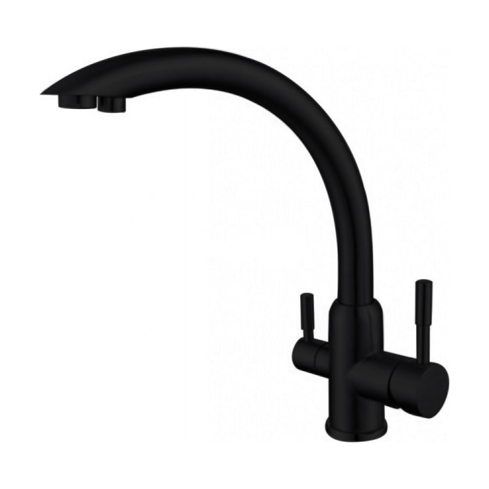Изображение товара Современный черный смеситель для кухни под фильтр ViEiR V15024-C с поворотным изливом