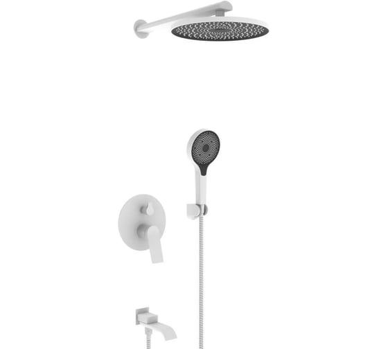 Изображение товара Встроенный смеситель для душа ViEiR 3-функции, латунь, скрытый монтаж, верхний и ручной душ, белый V343563-F