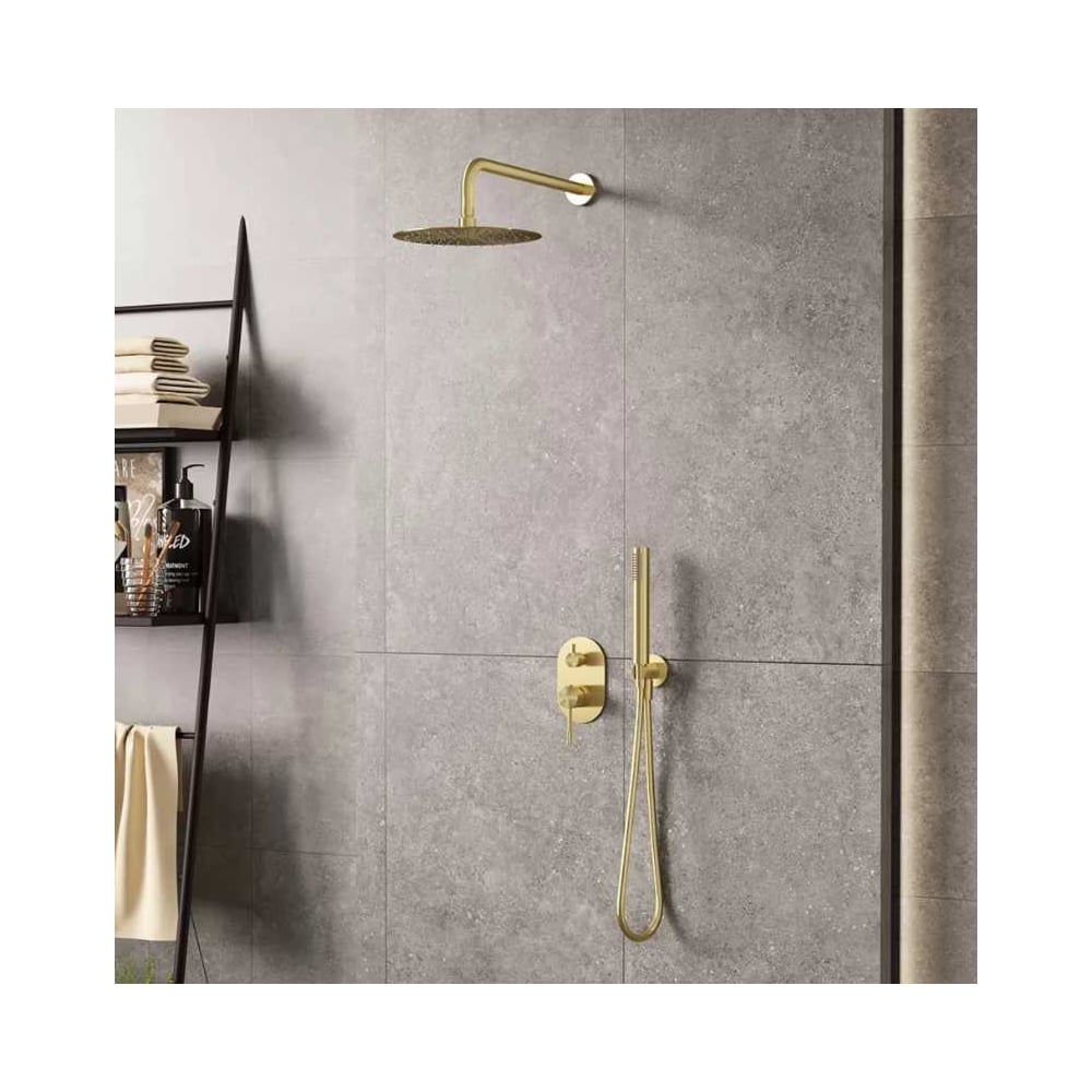Изображение товара Встроенный смеситель для душа ViEiR 2 режима матовое золото скрытый монтаж