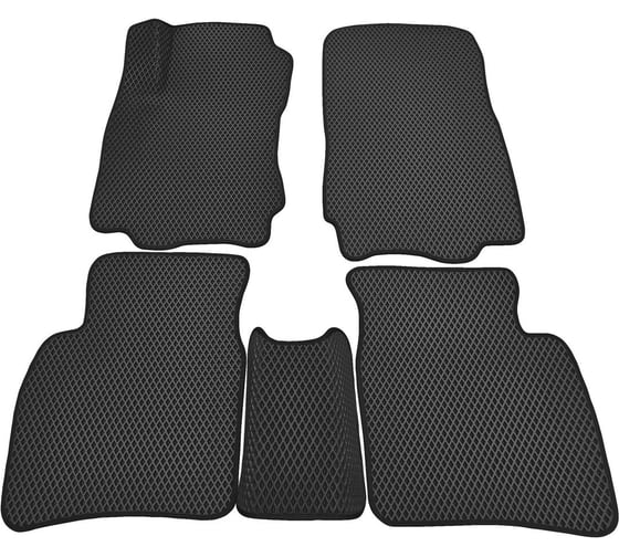 Изображение товара Автомобильные коврики черные ООО ПКФ Сварком с черной окантовкой EVA в салон комплект 5 шт. Nissan Note E11 I поколение (2005-2013) р23038