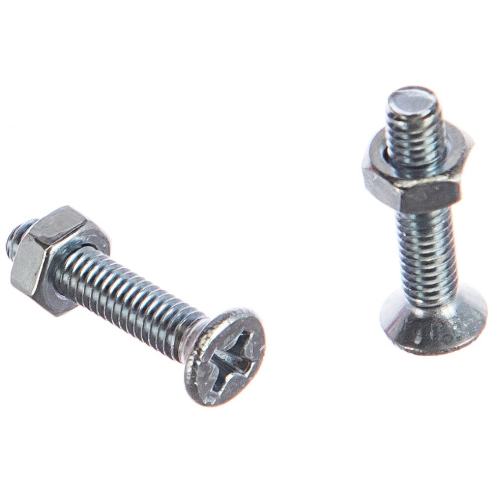 Изображение товара Винт Стройбат М4х10 потай с гайкой DIN 934 цинк 1000 шт