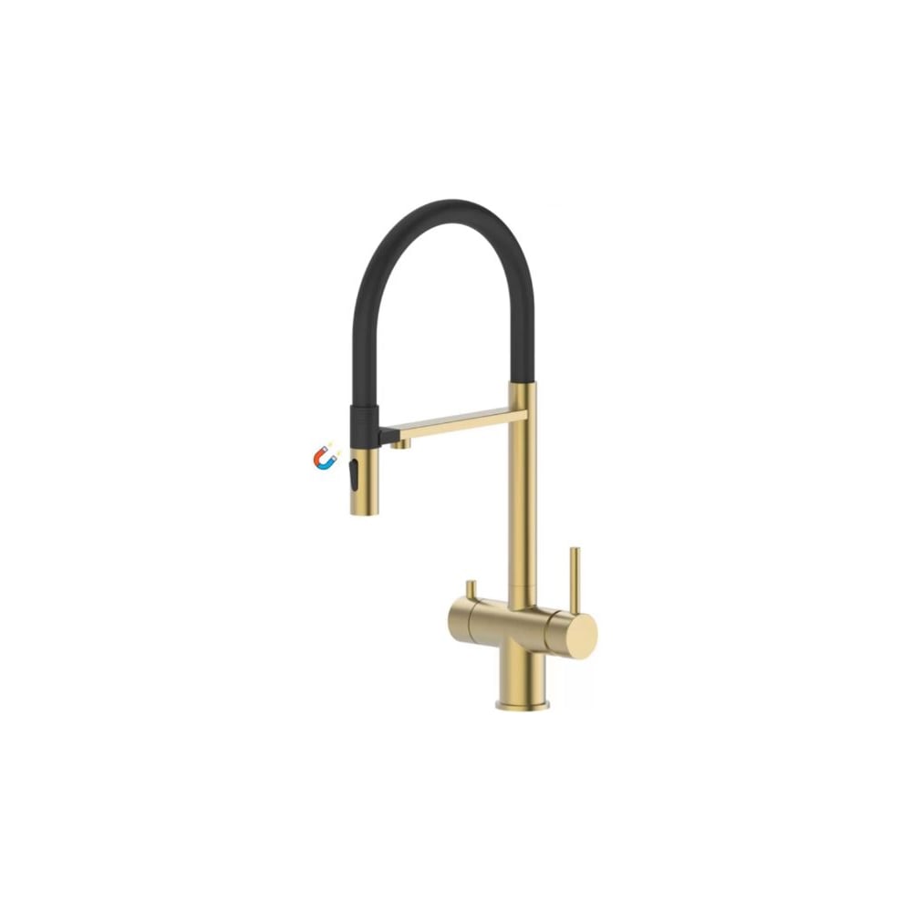 Изображение товара Современный смеситель для кухни под фильтр ViEiR магнитный золото V15019-S