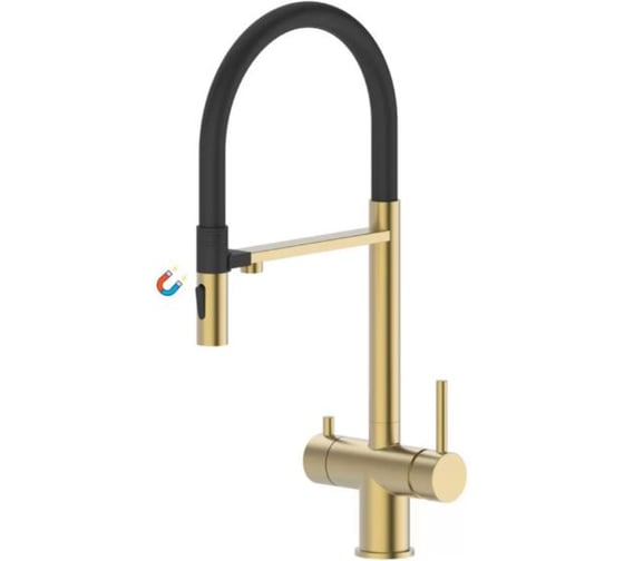 Изображение товара Смеситель для кухни под фильтр ViEiR магнитный матовое золото для кухонной мойки V15019-S