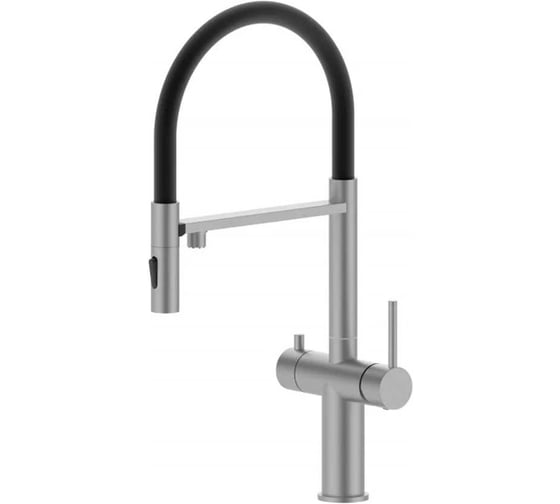 Изображение товара Смеситель для кухни под фильтр ViEiR магнитный сатин/черный для кухонной мойки V15056