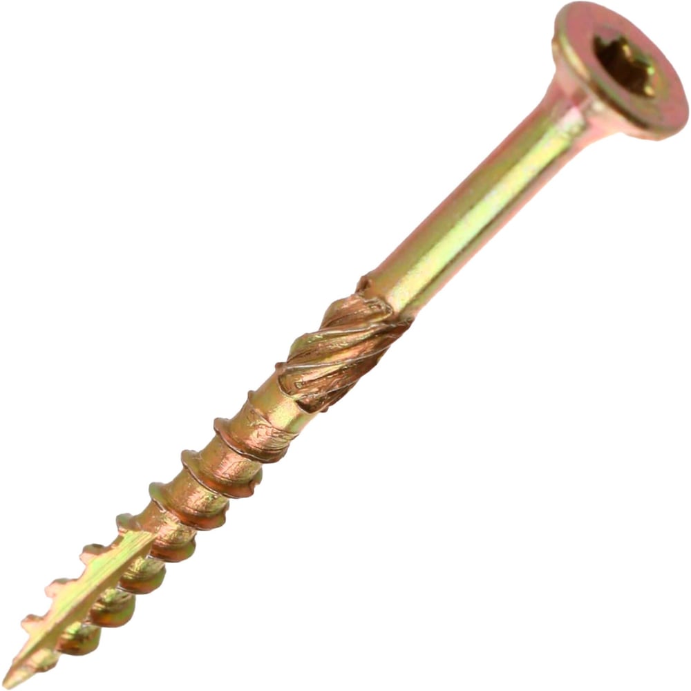 Изображение товара Саморез Стройбат Универсальный 5,0х80 мм Потайная головка, желтый цинк, 640 шт