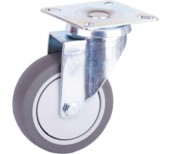 Изображение товара Опора колесная Стройбат повор. на площ. 30мм пласт/рез (серый 20 шт) 556100