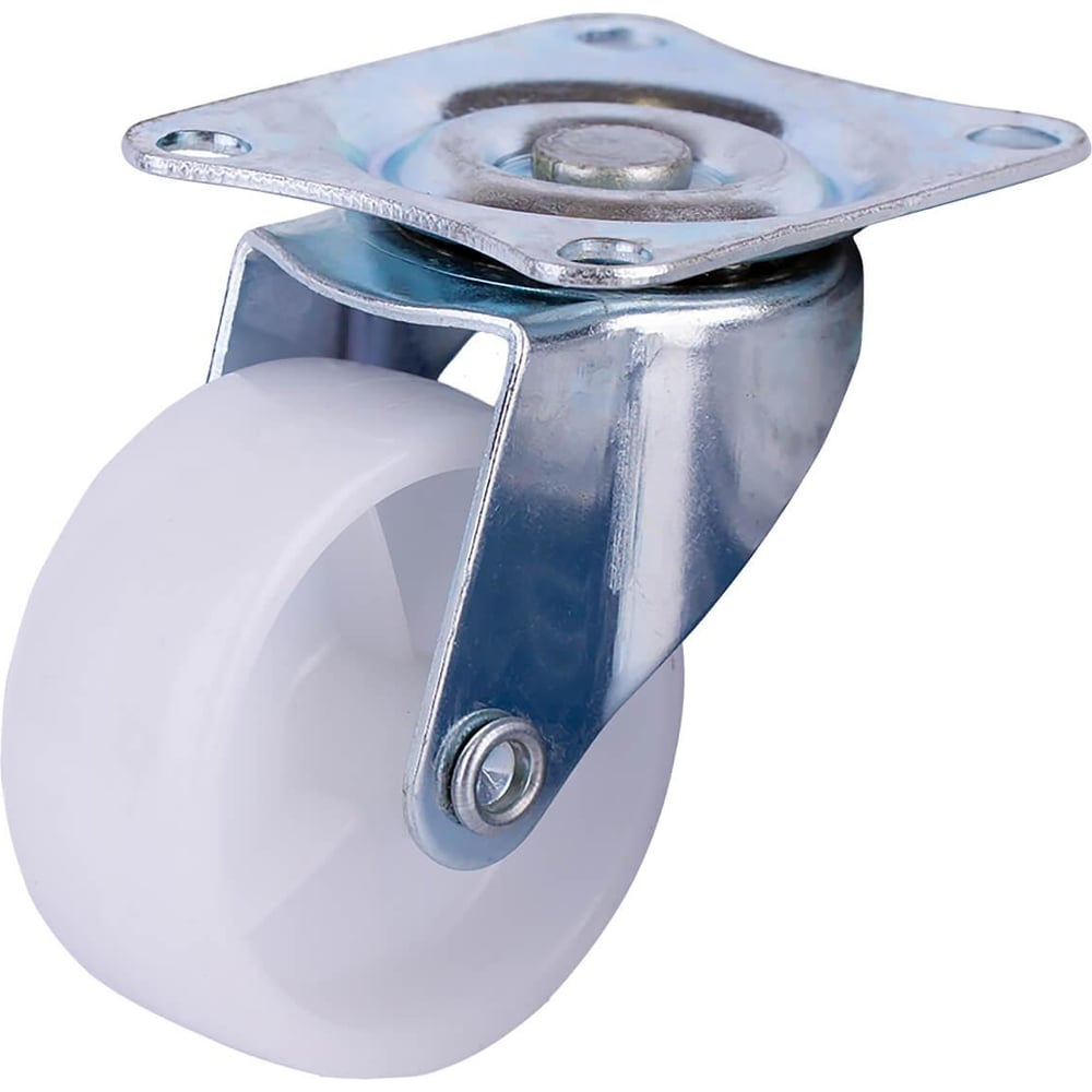 Изображение товара Опора колесная Стройбат повор. на площ. 50мм нейлон (белый 6 шт) 556230