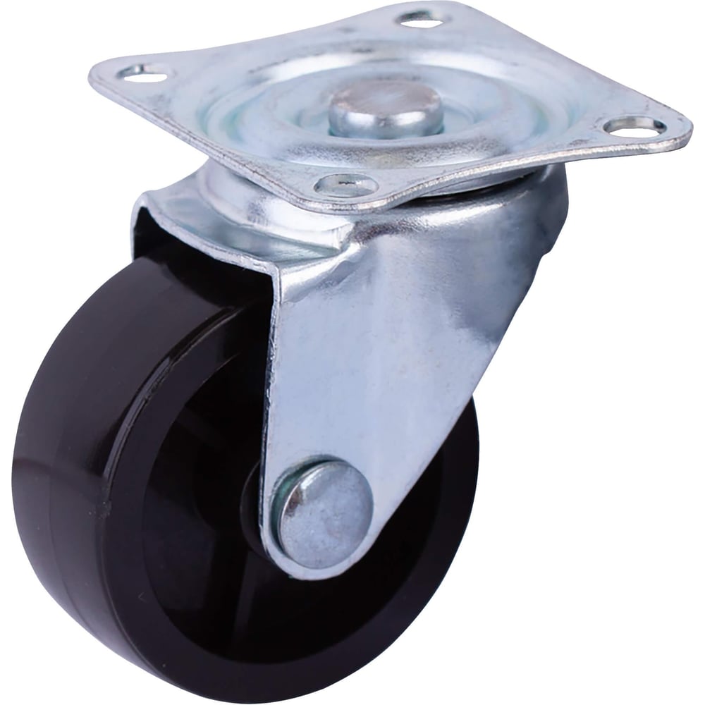 Изображение товара Опора колесная Стройбат повор. на площ. 24мм пласт (черный 30 шт) 556090