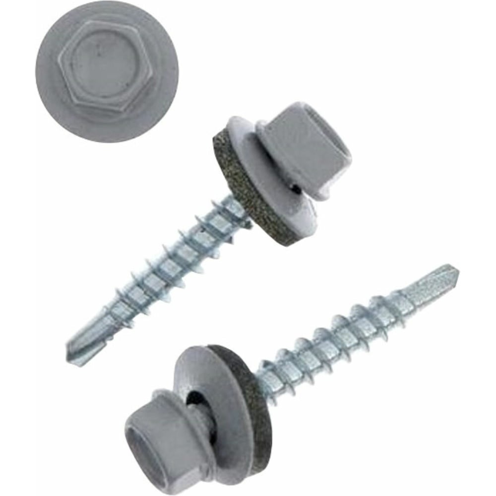 Изображение товара [Кровельные крепежи] Стройбат 5,5x38 с буром и пресс-шайбой для кровельных листов