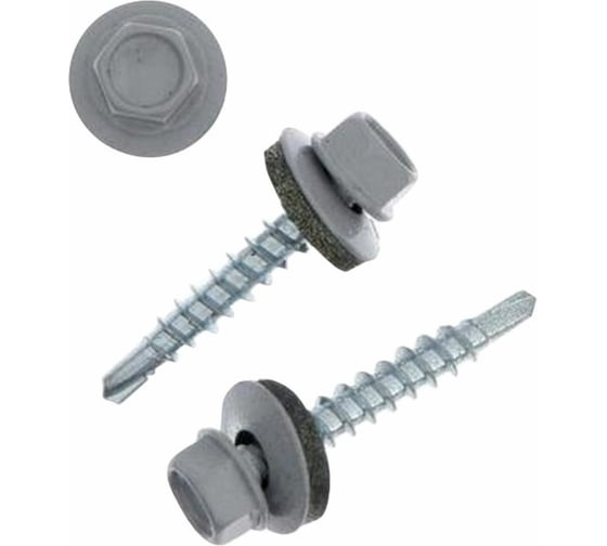 Изображение товара Саморезы кровельные Стройбат с буром 5,5x38 (серый 1000 шт) 611780