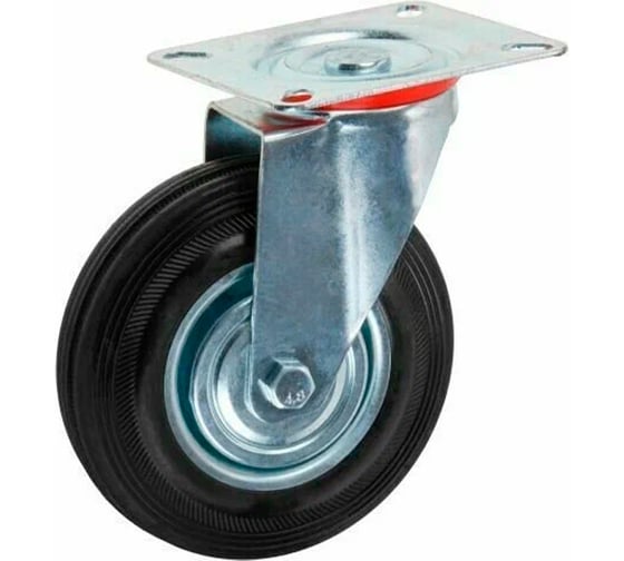 Изображение товара Опора колёсная STARFIX d-125мм на площадке без фиксатора, резиновая SMF-63293-1