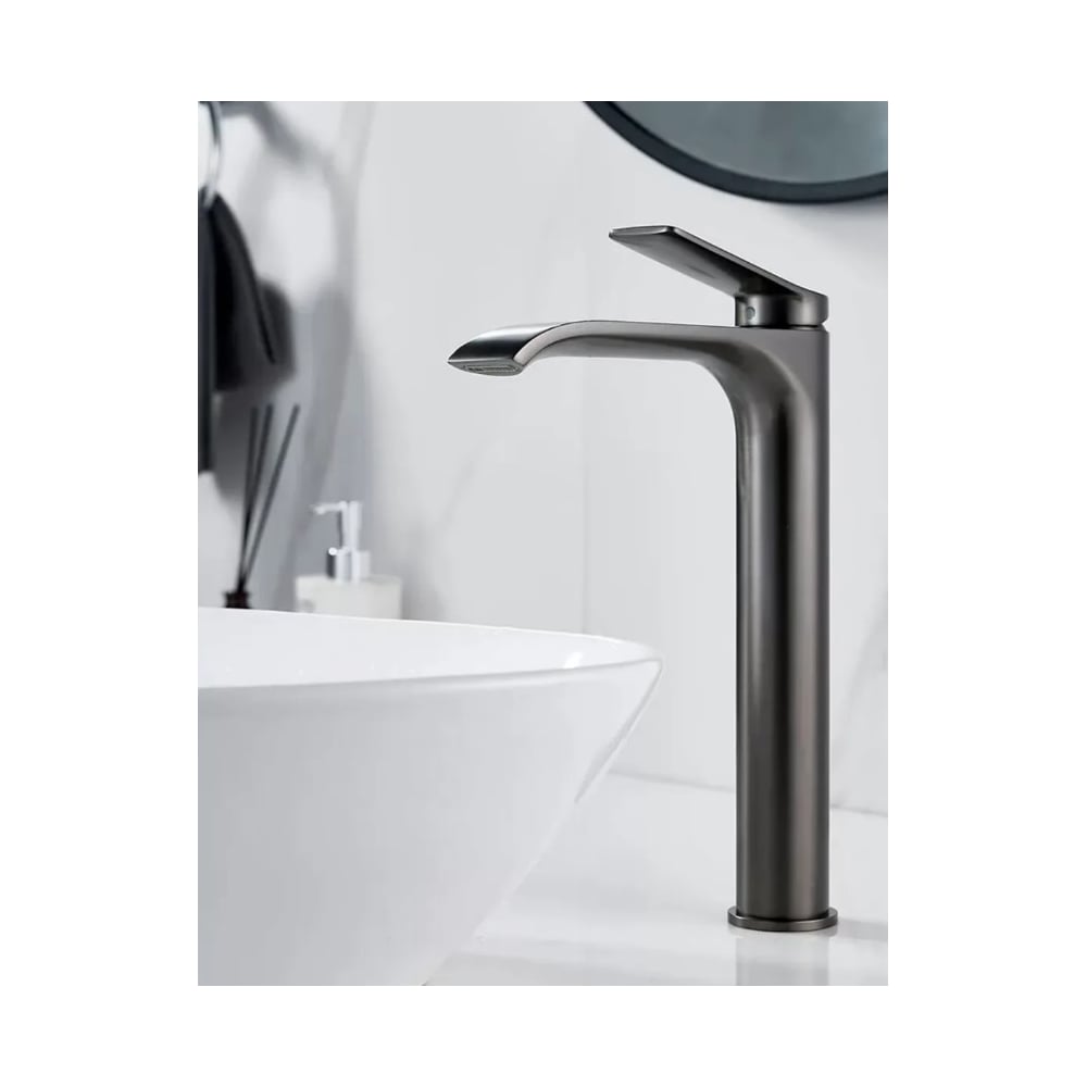 Изображение товара Смеситель для раковины-чаши однорычажный высокий ViEiR графит V343512-G