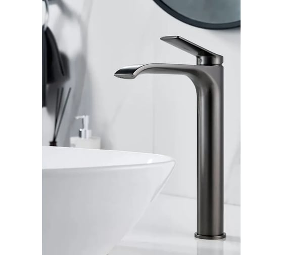 Изображение товара Смеситель для раковины-чаши однорычажный высокий ViEiR графит для умывальника-чаши V343512-G