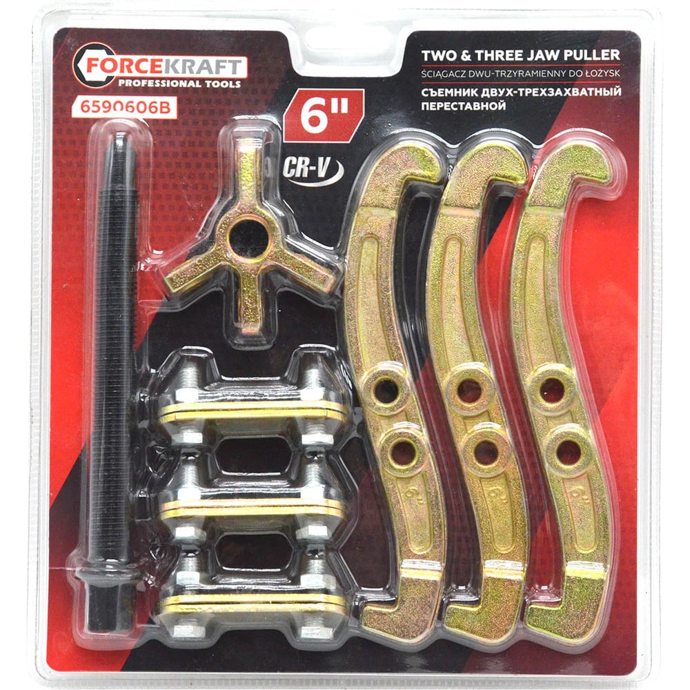 Изображение товара Съемник подшипников двух-трехзахватный переставной Forcekraft FK-6590606B