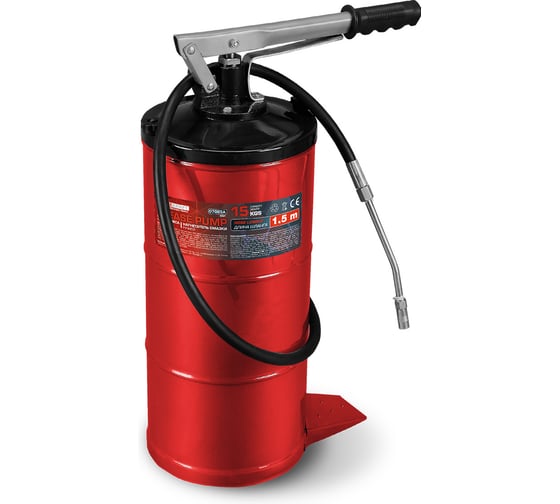 Изображение товара Нагнетатель смазки ручной Forcekraft 15 кг длина шланга 1.5 м внутр. диаметр 210 мм внутр. высота 410 мм FK-07065A MST (63712)