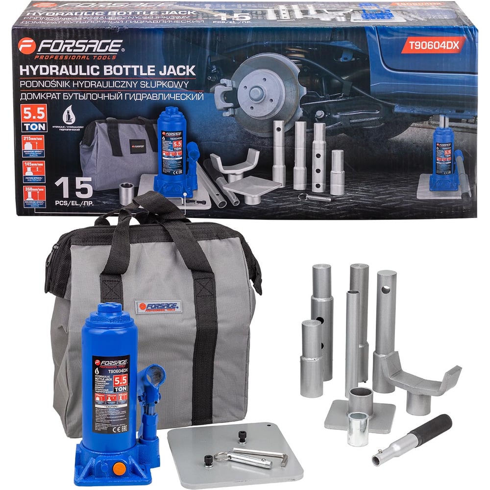 Изображение товара Домкрат бутылочный гидравлический Forsage 5.5 т F-T90604DX