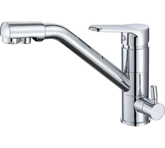 Изображение товара Смеситель для кухни под фильтр ViEiR низкий однорычажный латунь хром с подключением к фильтру питьевой воды для кухонной мойки V15001