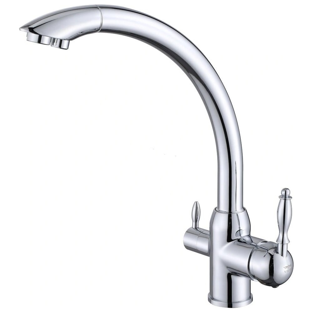 Изображение товара Смеситель для кухни под фильтр ViEiR однорычажный высокий C-образный излив хром