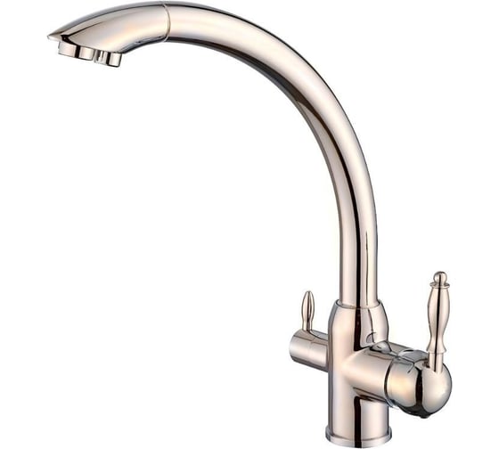 Изображение товара Смеситель для кухни под фильтр ViEiR однорычажный латунный низкий излив сатин для компактной кухонной мойки V15003-G