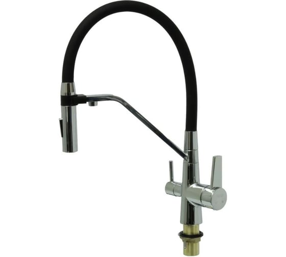 Изображение товара Смеситель для кухни под фильтр ViEiR с магнитным держателем гибкого шланга хром/черный для кухонной мойки V15007-X