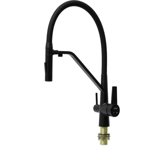 Изображение товара Смеситель для кухни под фильтр ViEiR с магнитным держателем гибкого шланга черный/черный для кухонной мойки V15007C-X