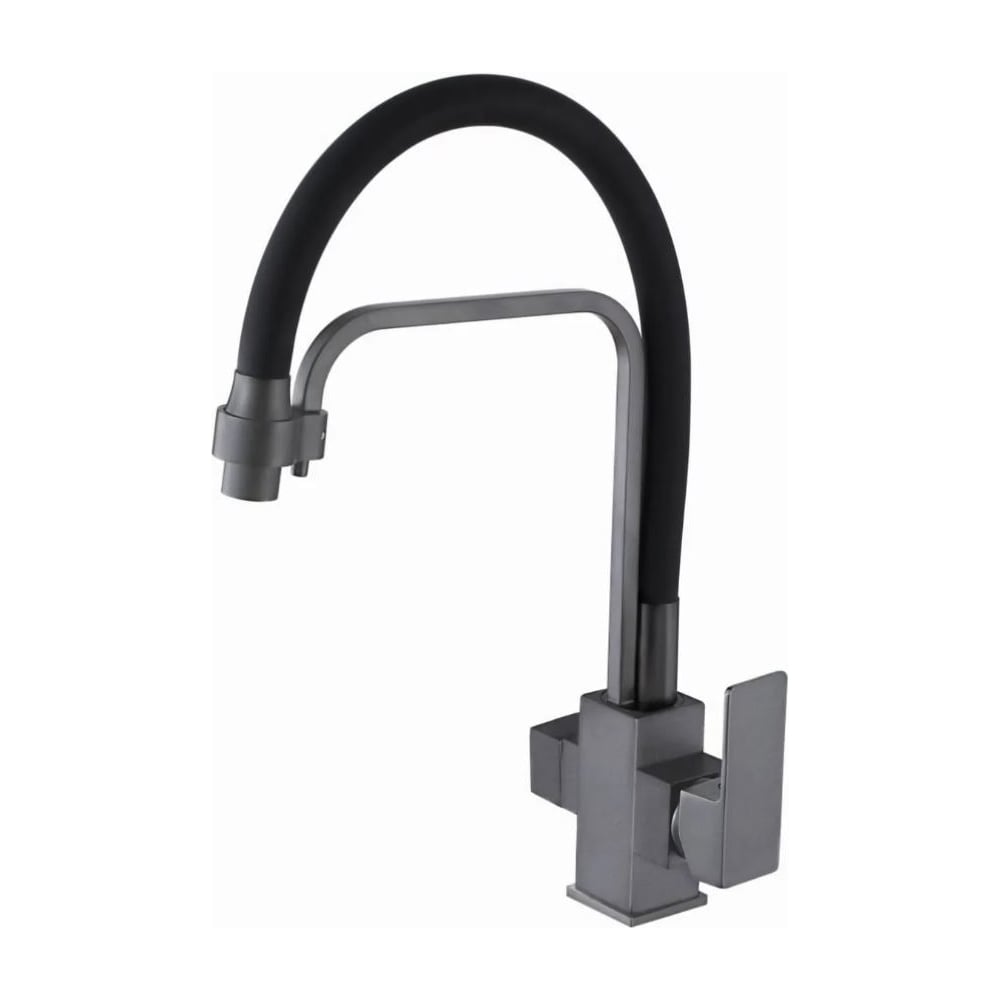 Изображение товара Смеситель для кухни ViEiR с гибким шлангом и подключением фильтра графит черный V15005-QH