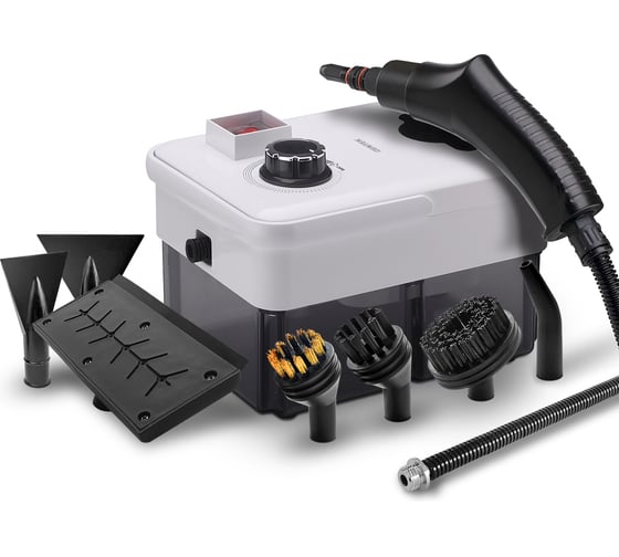 Изображение товара Пароочиститель (Белый) 2200Вт, 3,5 БАР, 1,5 л, 55 гр/мин 15 аксессуаров Centek CT-9401