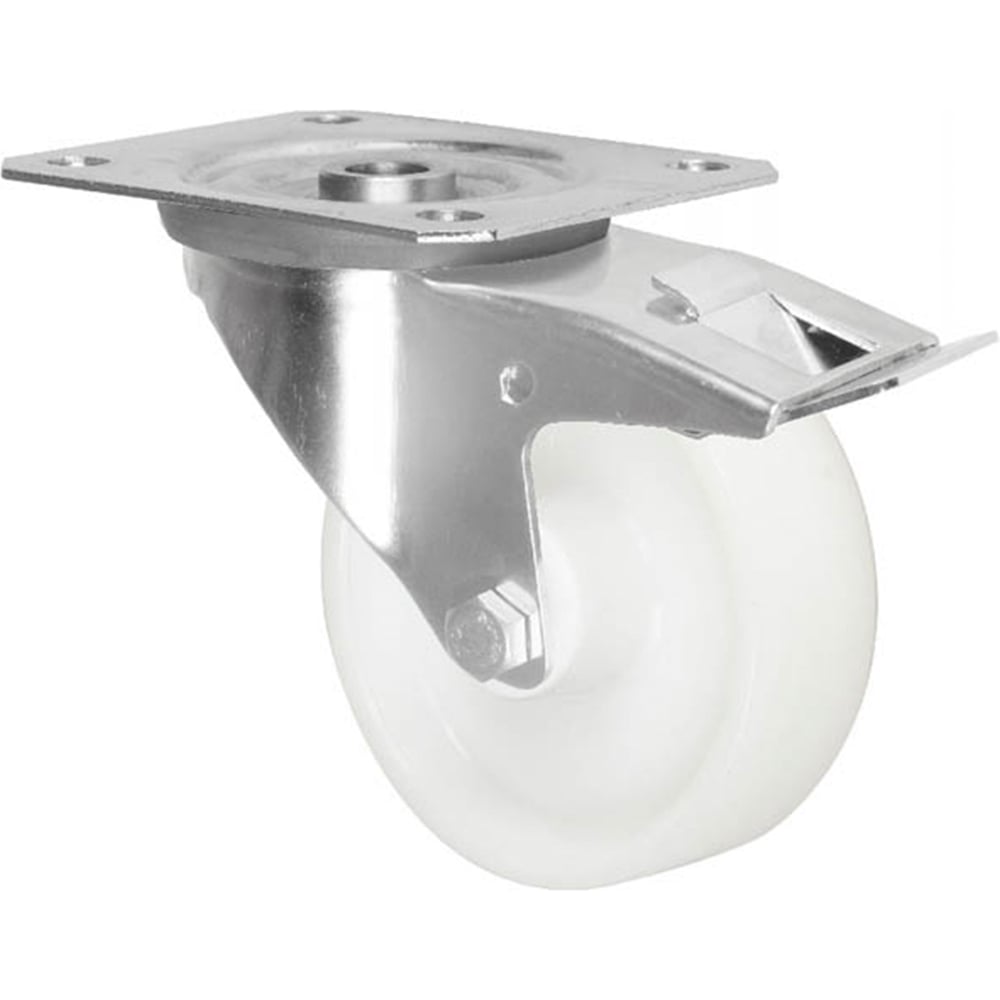 Изображение товара Поворотная колесная опора Inford с тормозом из нержавеющей стали NNLM 080 SB3