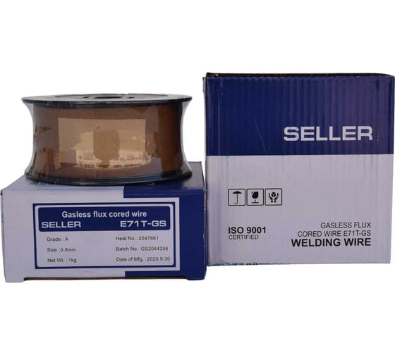 Изображение товара Проволока сварочная SELLER E-71T -GS (cамозащ.) 1.0 мм D 100 намотка 1 кг S-1-71TGS-10-100