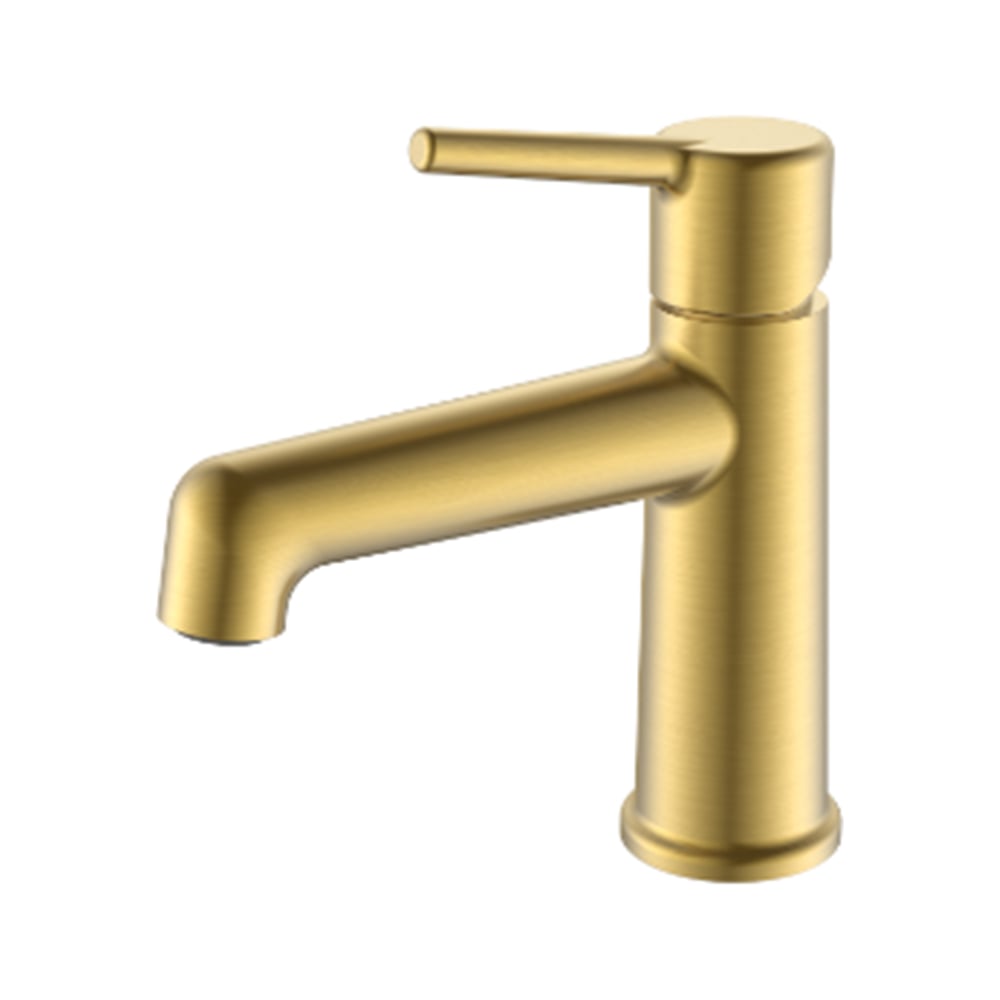 Изображение товара Однорычажный смеситель для умывальника ViEiR латунь матовое золото 35 мм