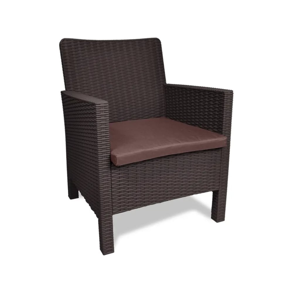 Изображение товара Кресло садовое ВПМ СадКо коричневое под ротанг 600х590х800 мм