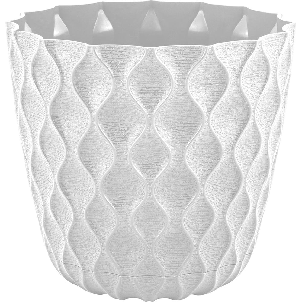 Изображение товара Горшок для цветов INGREEN Wave 2.5 л белоснежный жасмин разборный