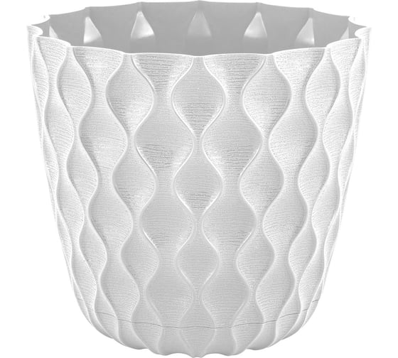 Изображение товара Горшок для цветов INGREEN Wave с поддоном, 2.5 л, белоснежный жасмин 272766