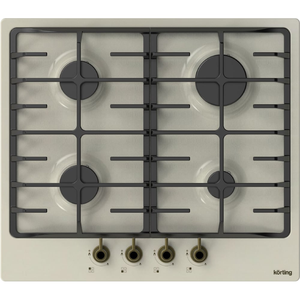 Изображение товара Варочная поверхность KORTING HG 645 CRB - газовая, 4 конфорки, бежевый цвет