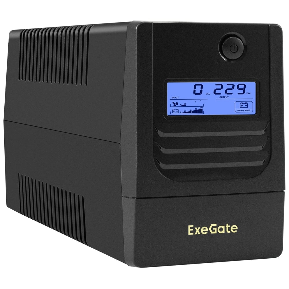 Источник бесперебойного питания ExeGate Smart LB-850.LCD.AVR.4C13.USB 850VA/510W, LCD, AVR, 4 C13, USB, батарея 12V 9Ah, Black 299501