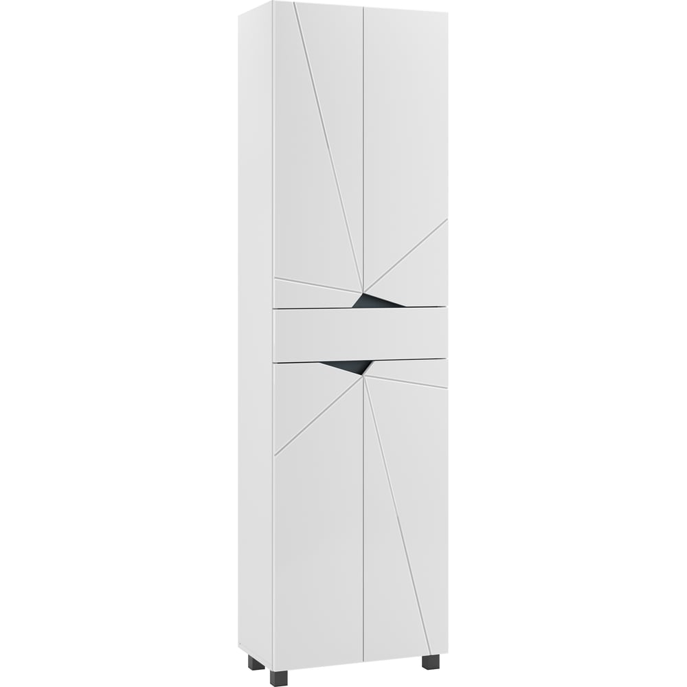 Изображение товара Напольный пенал Домино Vector 55 белый с одним ящиком и 6 полками