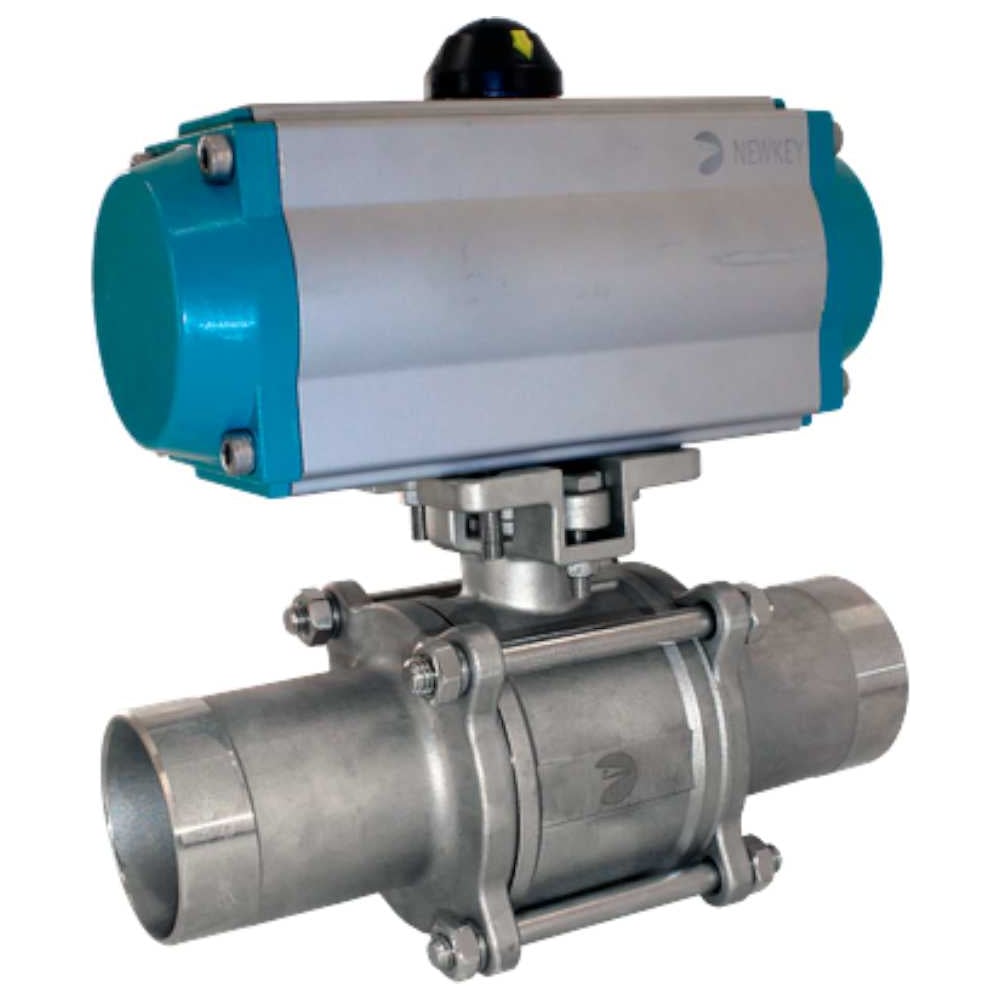 Изображение товара Кран шаровый приварной NEWKEY AISI304 DN65 с пневмоприводом AT92S