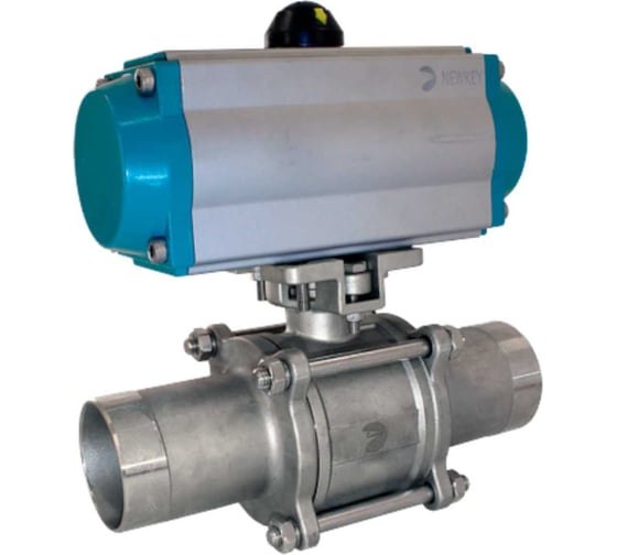Изображение товара Кран шаровый приварной NEWKEY AISI304 DN65 (2_1/2), (CF8), с односторонним пневмоприводом AT92S NK-BEp65/4*AT92S