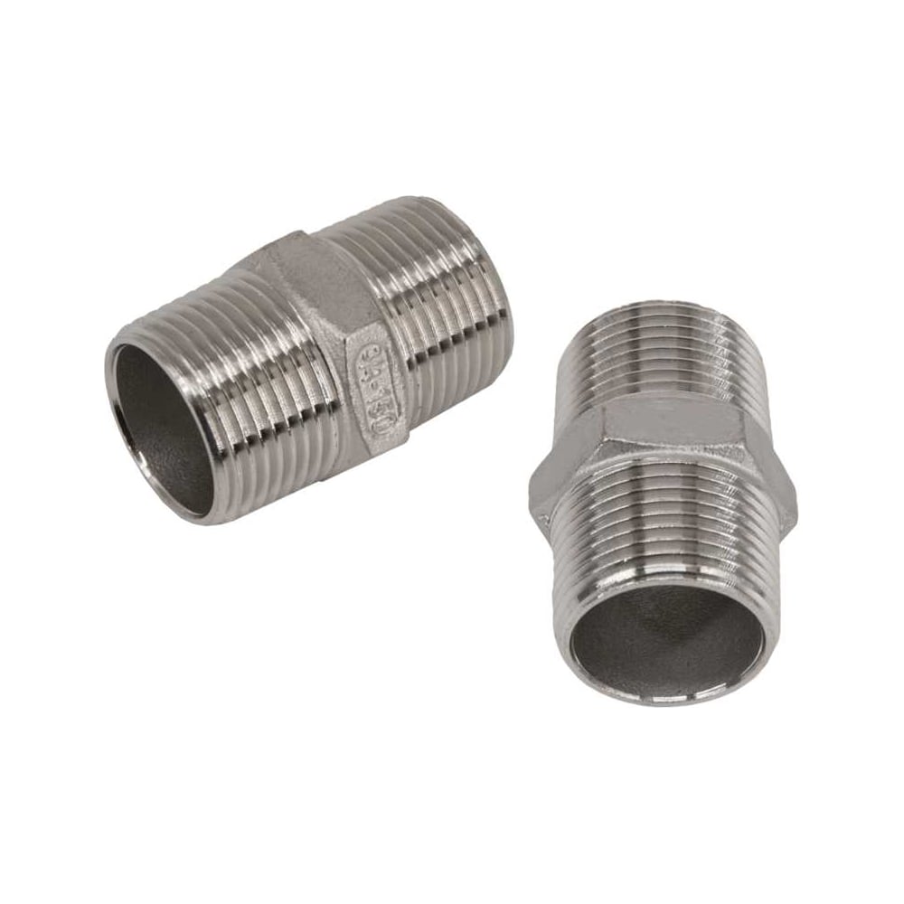 Изображение товара Набор 2 шт ниппелей NEWKEY ДУ 20 3/4 дюйма из нержавеющей стали