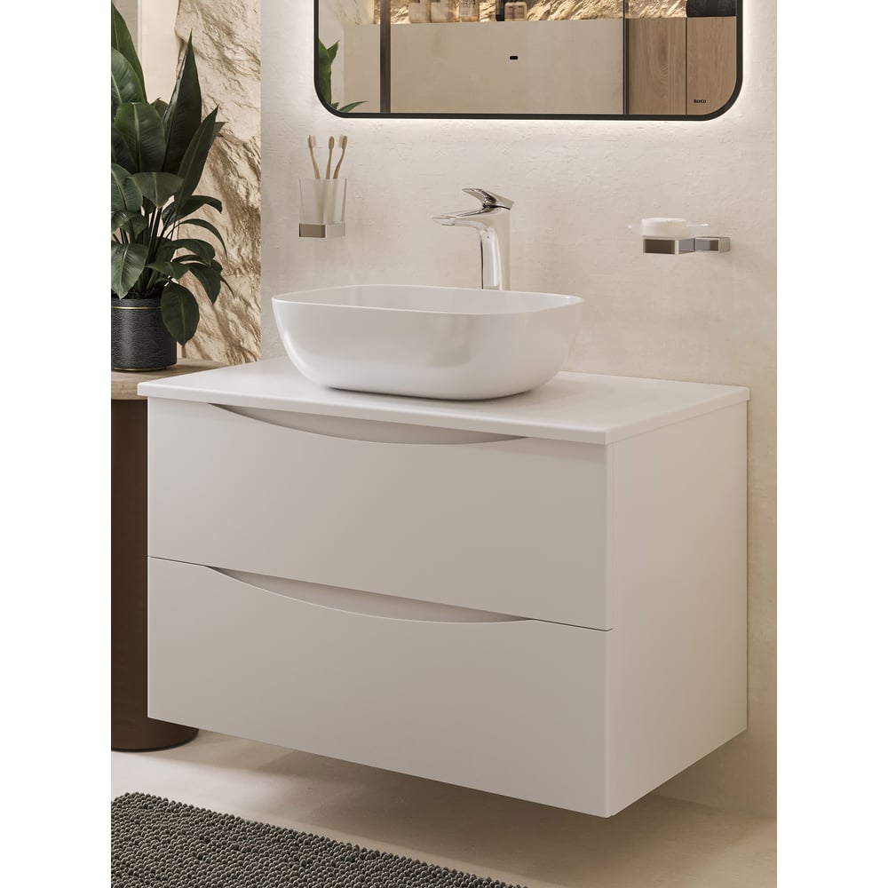 Изображение товара Тумба с раковиной подвесная BOND Cube белая 810х470 мм