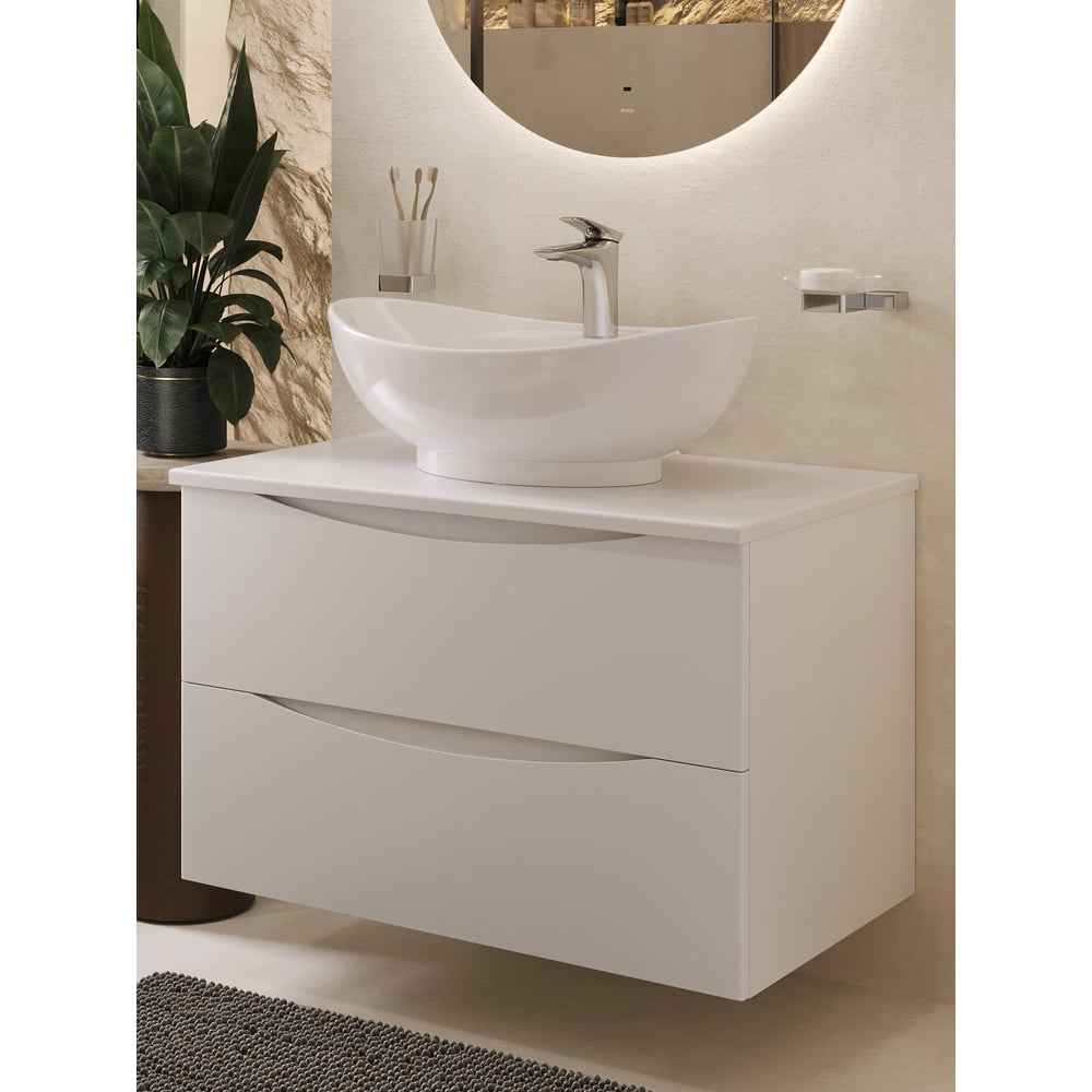 Изображение товара Современная подвесная тумба с раковиной BOND модель T05805-S15590 белая