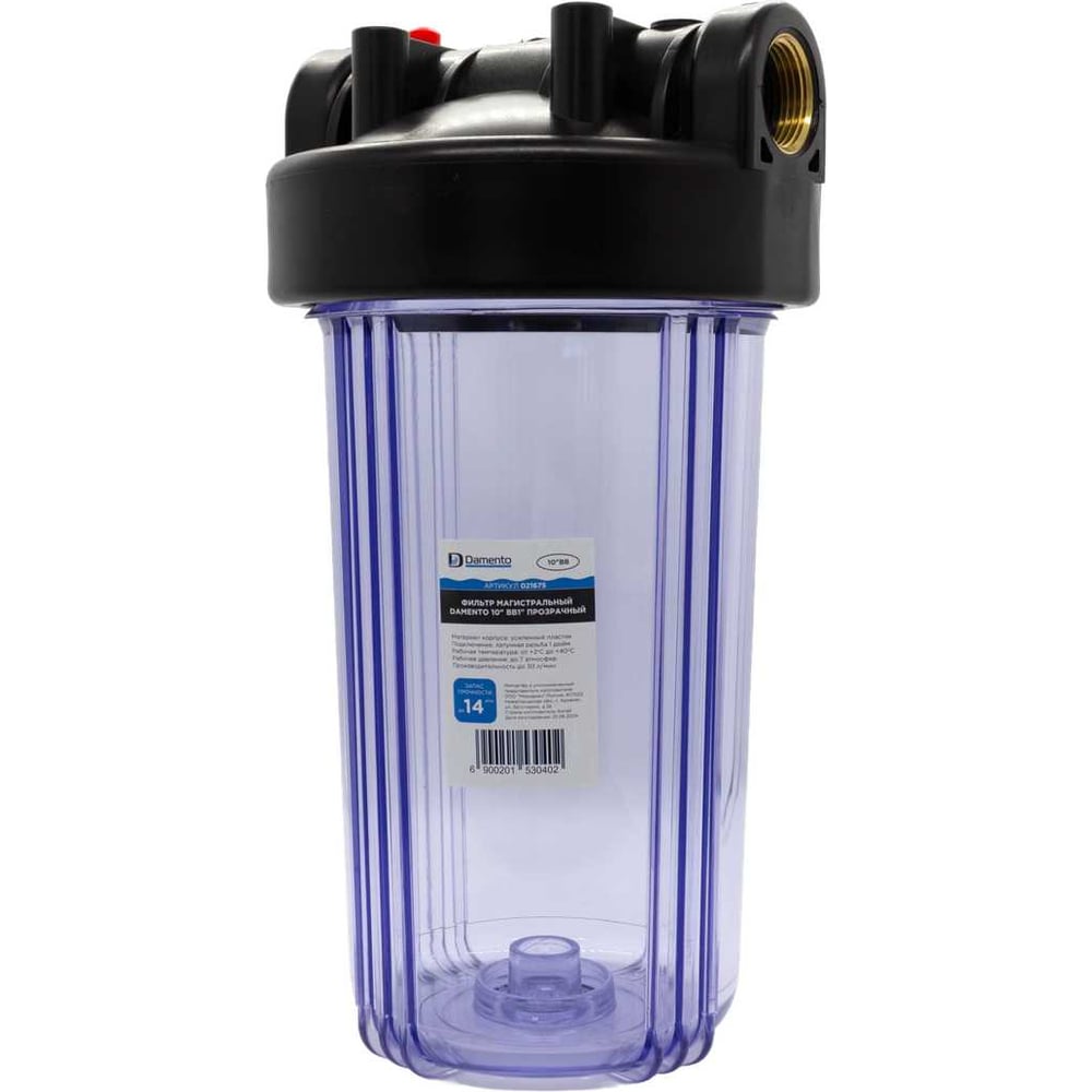 Изображение товара Магистральный фильтр Damento 10 BB1 прозрачный для очистки воды