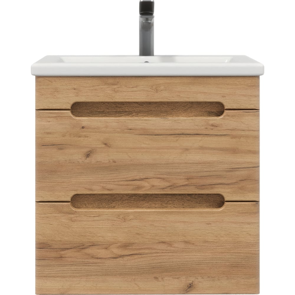 Изображение товара Подвесная тумба для ванной RUVANN AQVI 50 с двумя ящиками коричневая