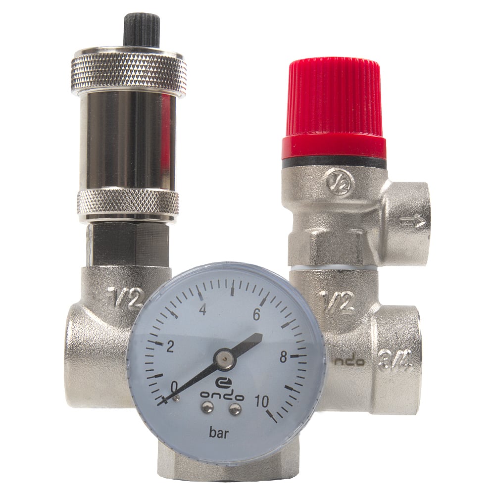 Изображение товара Группа безопасности котла ONDO проходная 1 6 бар OGBKP001 для бытовых систем