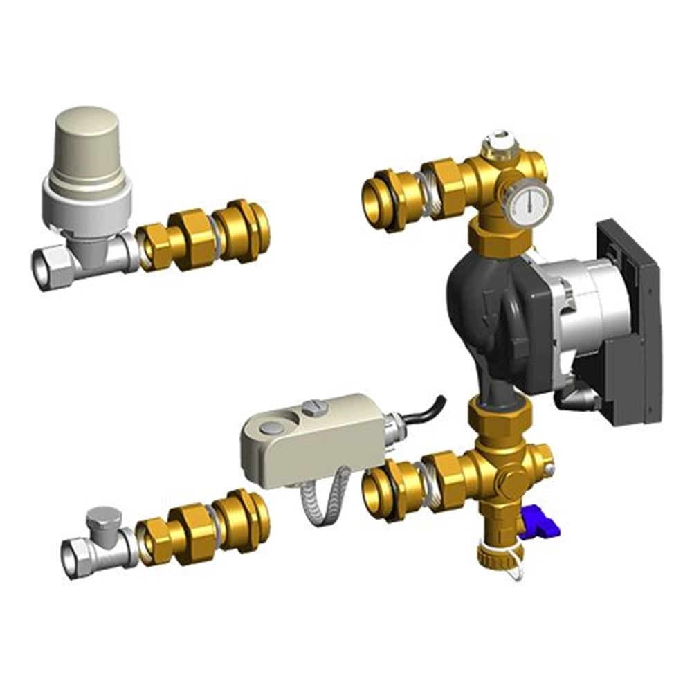 Изображение товара Смесительный узел с насосом Watts Wilo Star-RS 25/6-3 для систем отопления и горячего водоснабжения