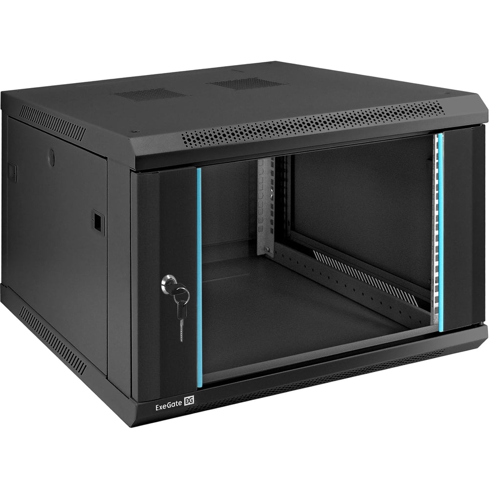 Изображение товара Телекоммуникационный шкаф настенный 6U 19 черный EC-WM-6U.600.G.BLACK