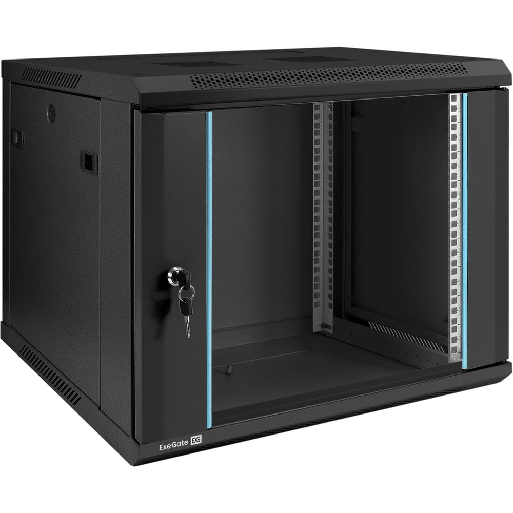 Изображение товара Телекоммуникационный настенный шкаф ExeGate 19 9U 600x450 мм IP23 черный RAL 9004