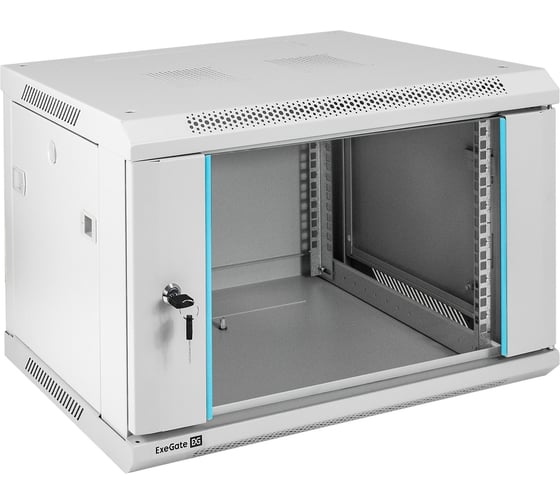 Изображение товара Шкаф телекоммуникационный ExeGate 19 настенный 6U EC-WM-6U.450.G.GREY 19”, 6U, 600x450x370mm ШхГхВ, передняя дверь закаленное стекло, съемные боковые панели 298599