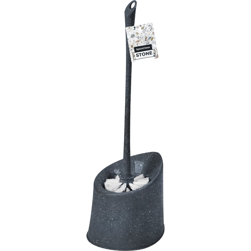 Изображение товара Туалетный набор Spin&Clean Stone с ершом и подставкой