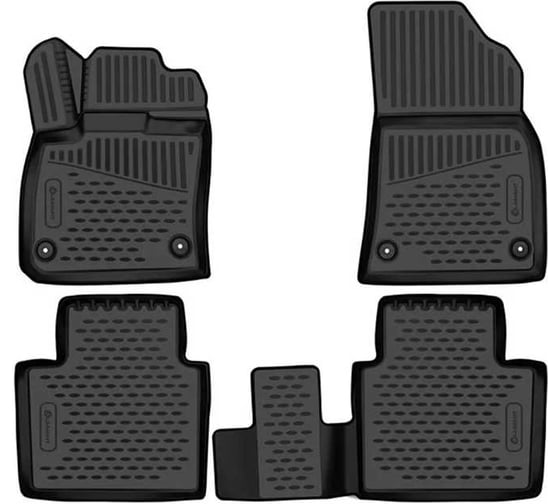 Изображение товара Коврики 3D в салон Element для GEELY Monjaro (I) 2022-, 5 дверей, 4шт, черный кант, полиуретан / KANT.ELEM3DA67450210k.blk
